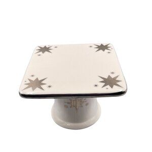 Vintage Bath and Body Works 1999 Pedestal Candle Holder Silver Stars